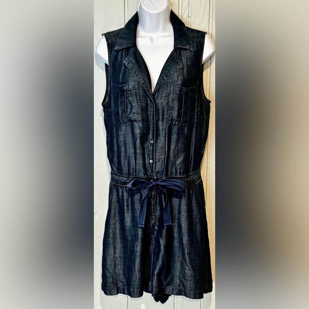 New York & Company Indigo Denim Romper
